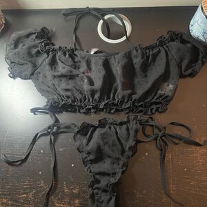 Black Women's Sheer Intimate Set